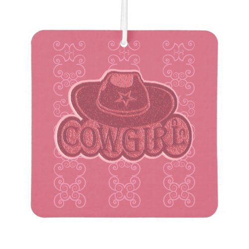Cowgirl Cowboy Hat Pink Car Air Freshener
