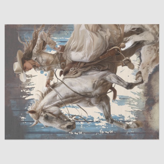 Cowgirl Decoupage Tissue Paper (Front)