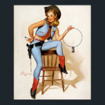 Cowgirl Deputy Pin Up Poster<br><div class="desc">Vintage pin up. Very high resolution image direct from the original canvas oil painting.</div>