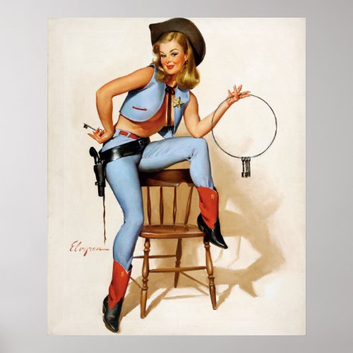 Cowgirl Deputy Pin Up Poster