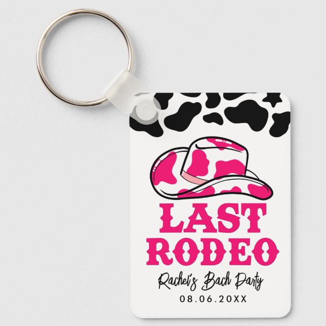 Cowgirl Disco Bachelorette Buy The Bride A Drink Keychain (Front)