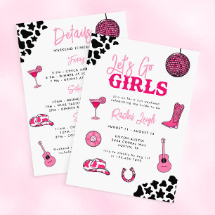 Cowgirl Disco Bachelorette Invitation
