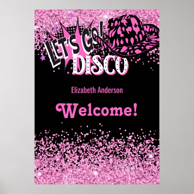 Cowgirl Disco Bachelorette Lets Go Last Ride Rodeo Poster (Front)