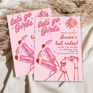 Cowgirl Disco Bachelorette Rodeo Weekend Invitation
