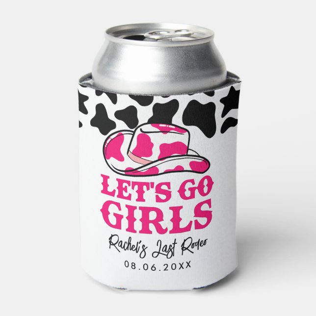 Cowgirl Disco Last Rodeo Bachelorette Can Cooler (Can Front)