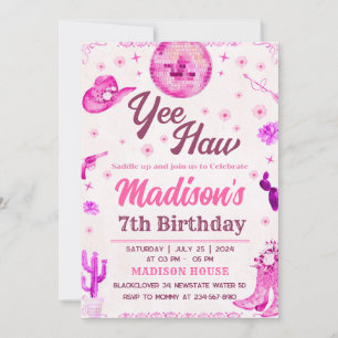 Cowgirl Disco Party Editable Invitation