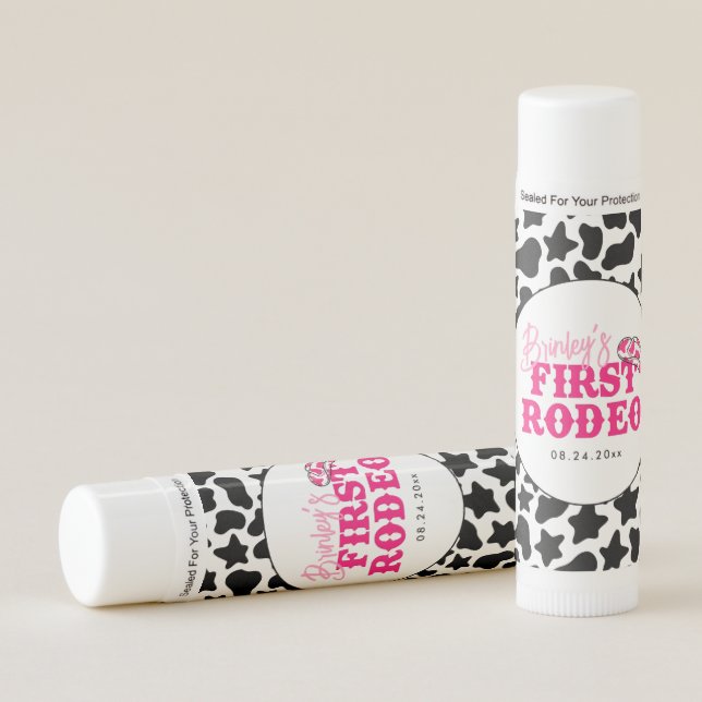 Cowgirl Disco Pink First Rodeo Lip Balm (Front)