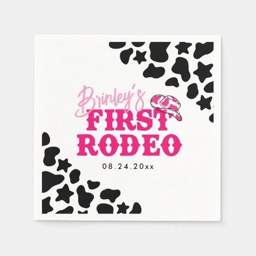 Cowgirl Disco Pink First Rodeo Napkins