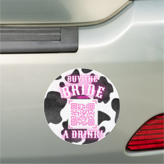 Cowgirl Disco QR Buy Bride Drink Car Magnet