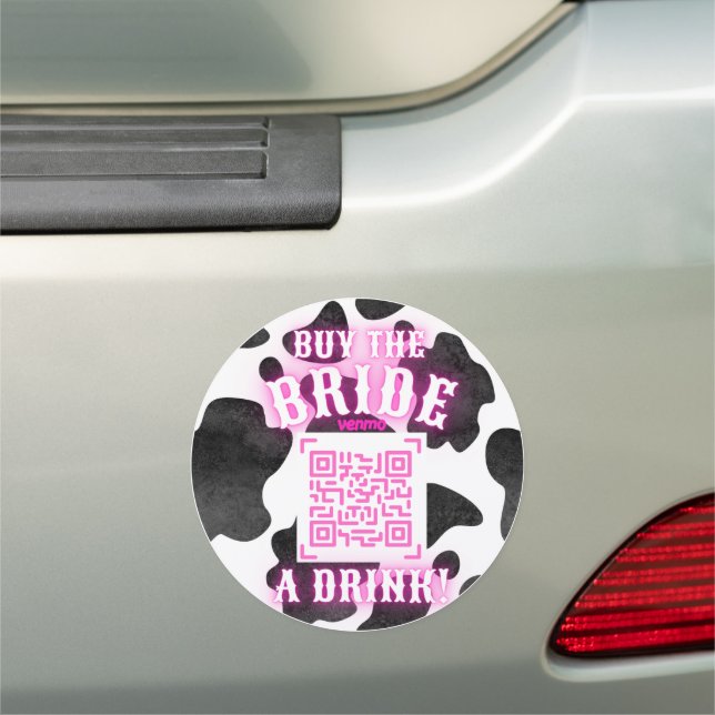 Cowgirl Disco QR Buy Bride Drink Car Magnet (In Situ)