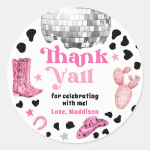Cowgirl Disco Rodeo Shower Birthday Cupcake Classic Round Sticker