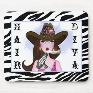 "Cowgirl Diva" Hair Stylist Mouse Pad