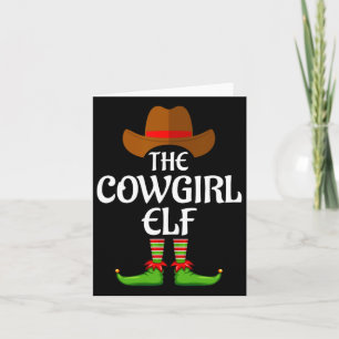 Cowgirl Elf Matching Family Group Christmas Party Card