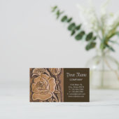 cowgirl fashion southwestern floral leather business card (Standing Front)