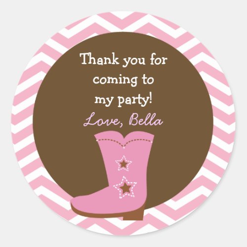 Cowgirl Favor Stickers