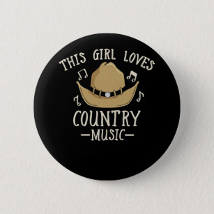 Cowgirl Female Country Music Lover Western Dancing Button
