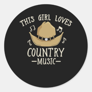 Cowgirl Female Country Music Lover Western Dancing Classic Round Sticker