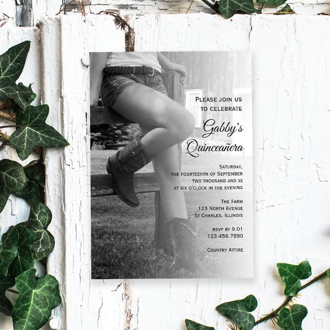 Cowgirl Fence Barn Party Quinceañera Invitation (Creator Uploaded)