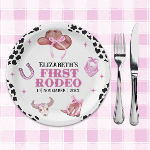 Cowgirl First Birthday – Pink Rodeo Party Supplies Paper Plates