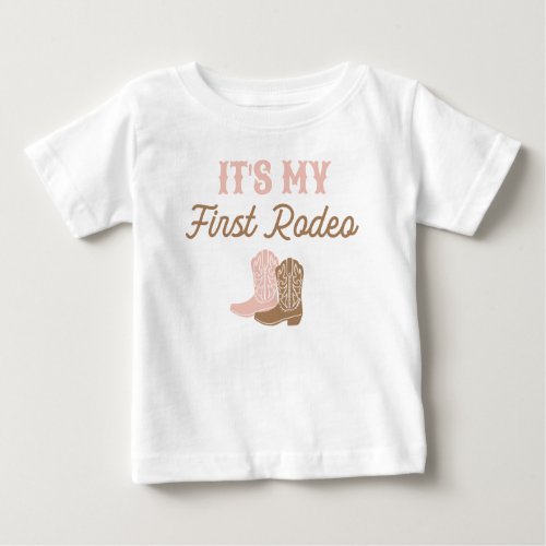 Cowgirl First Rodeo Birthday Baby T_Shirt