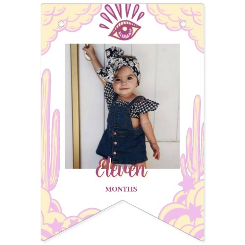 Cowgirl First Rodeo Birthday Bunting Photo Banner