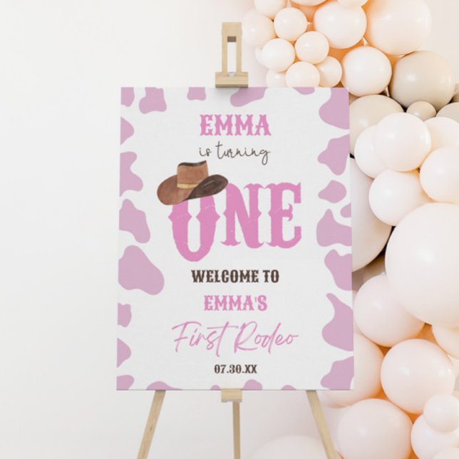 Cowgirl First Rodeo Birthday Party Welcome Sign (Creator Uploaded)