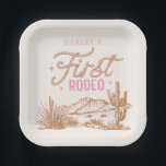 Cowgirl First Rodeo Birthday Plates<br><div class="desc">Girl's Western Party Plates
Ready to be personalized by you!</div>