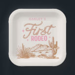 Cowgirl First Rodeo Birthday Plates<br><div class="desc">Girl's Western Party Plates
Ready to be personalized by you!</div>