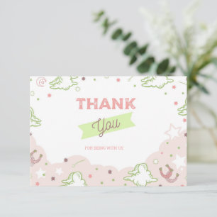 Cowgirl First Rodeo Birthday Thank You Card