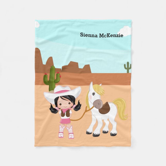 Cowgirl Fleece Blanket (Front)