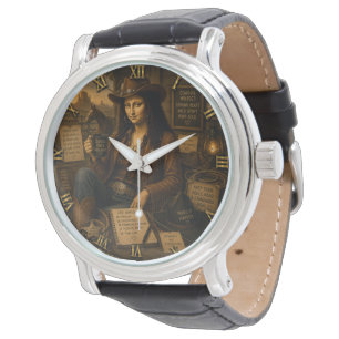 Cowgirl Funny Mona Lisa Western Country Gift Watch