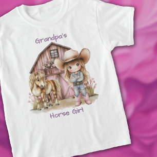 Cowgirl Grandpas Horse Girl Pink Country Barn Pony T-Shirt