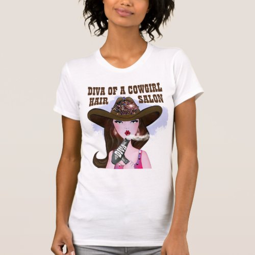 Cowgirl Hair Diva T_Shirts