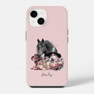 Cowgirl Halloween horse pink black girly iPhone 14 Case