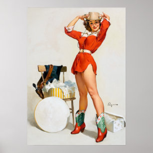 Cowgirl Hat Pin Up Poster