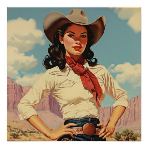 Cowgirl Hearts in Every Stitch: Wild West Whispers Poster