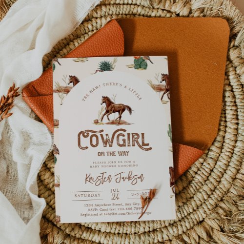Cowgirl Horse Baby Shower Invitation