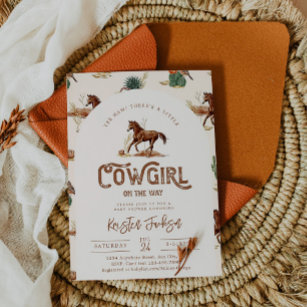 Cowgirl Horse Baby Shower Invitation