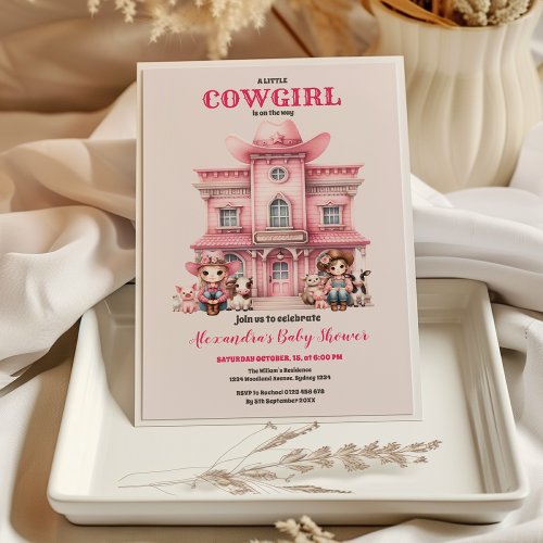 Cowgirl Horse Baby Shower Invitation