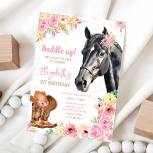 Cowgirl Horse Birthday Invitation