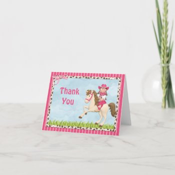 Cowgirl Horse Birthday Party  Thank You by eventfulcards at Zazzle