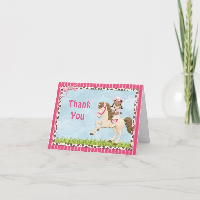 Cowgirl Horse Birthday Party  Thank You (Front)