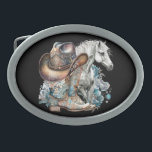 Cowgirl horse cowboy boots hat floral western  belt buckle<br><div class="desc">Cowgirl,  horse lover design with cowboy boots,  cowboy hat,  a beautiful horse,  turquoise flowers and personalized name or any text. Western,  country design.</div>