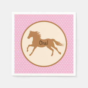 Cowgirl Horse Kid Girl's Birthday Party Theme Napkins