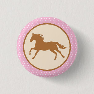 Cowgirl Horse Kid's Birthday Party Button