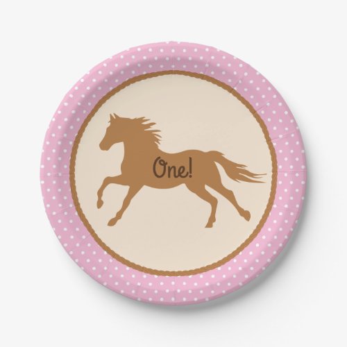 Cowgirl Horse Kids Birthday Party Paper Plates
