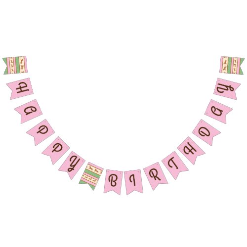 Cowgirl Horse Pony Cute 1st Birthday Party Theme Bunting Flags