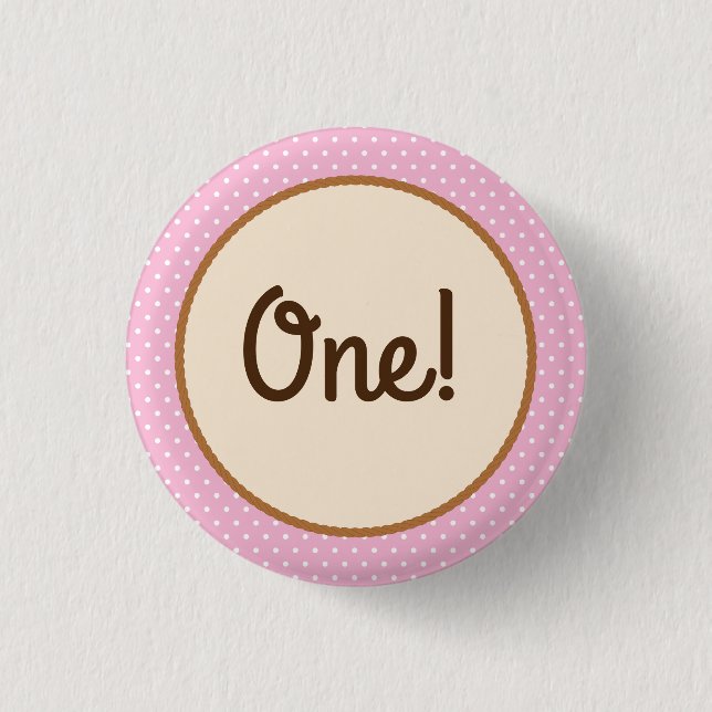 Cowgirl Horse Pony Cute 1st Birthday Party Theme Button (Front)