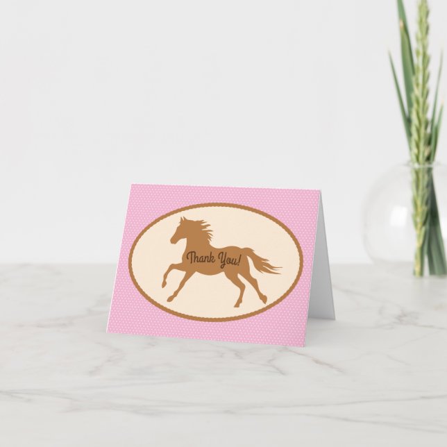 Cowgirl Horse Pony Cute 1st Birthday Party Theme Card (Front)