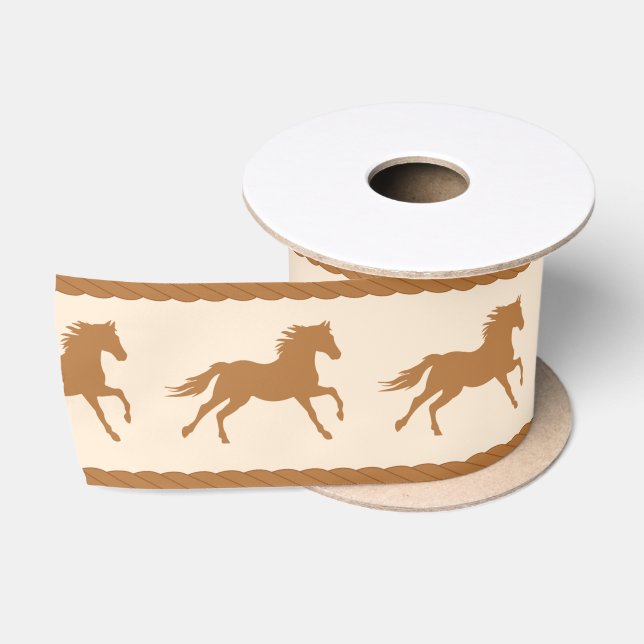 Cowgirl Horse Pony Cute 1st Birthday Party Theme Satin Ribbon (Spool)